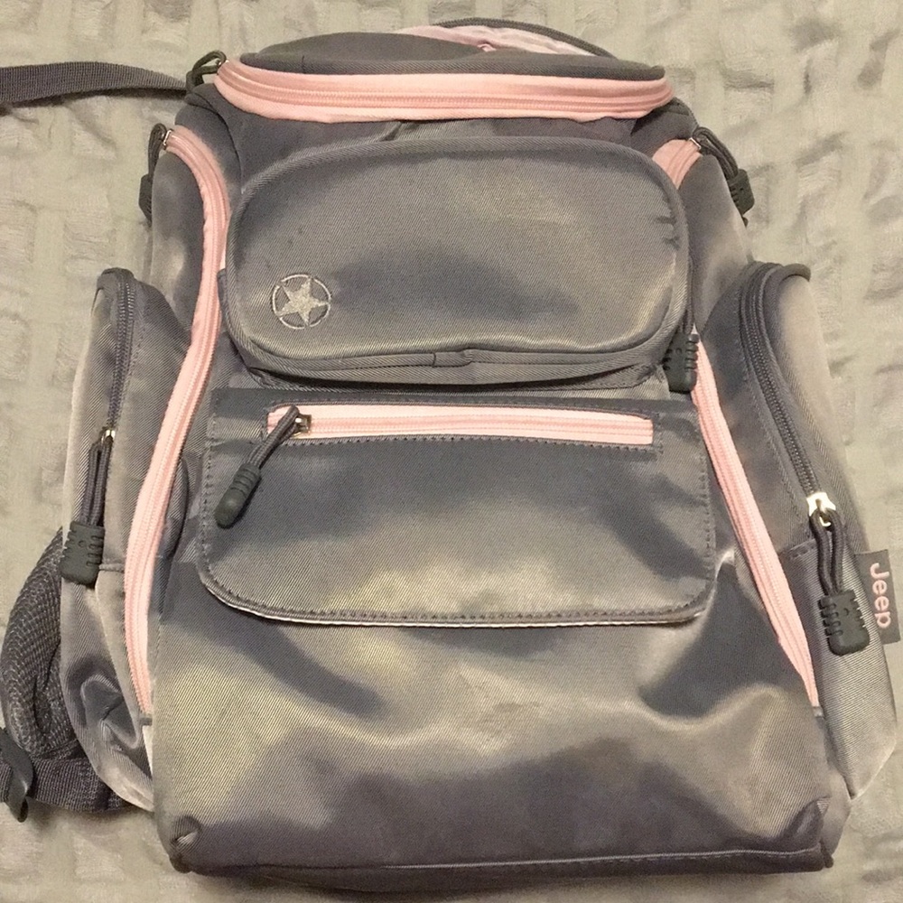 Jeep Gray and Pink diaper bag  💕💕